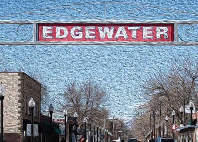 Stylized image of the town of Edgewater